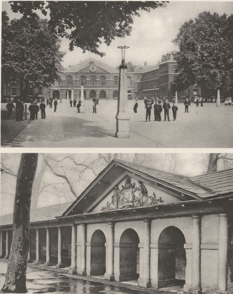 LONDON. Courtyard & Coat of Arms Designed Hogarth at Foundling Hospital 1926